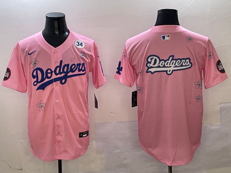 Men Los Angeles Dodgers Blank Pink Sakura Edition 2025 Nike MLB Jersey style 16->los angeles dodgers->MLB Jersey